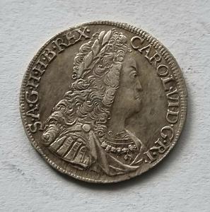 Stříbrný 6 krejcar 1729 , Hall, Karel VI.