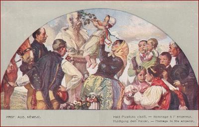 Hold Plzeňska císaři * Franz Josef, lidé, kroje, sign. Němejc * M3264