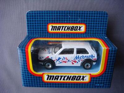 Matchbox; auto autíčko; VW GOLF GTi; 63; rok 1991; model; hračka; autí