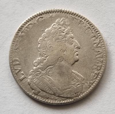 Stříbrné 1/2 ECU 1651, Ludvík XIV. 