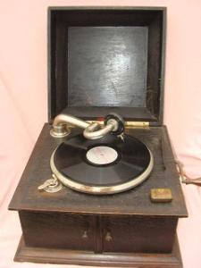 Krásny unikátny salónny gramofón 30. roky + 5ks dosky
