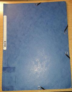 Spisové desky s uzavírací gumičkou, A4 maxi modrá