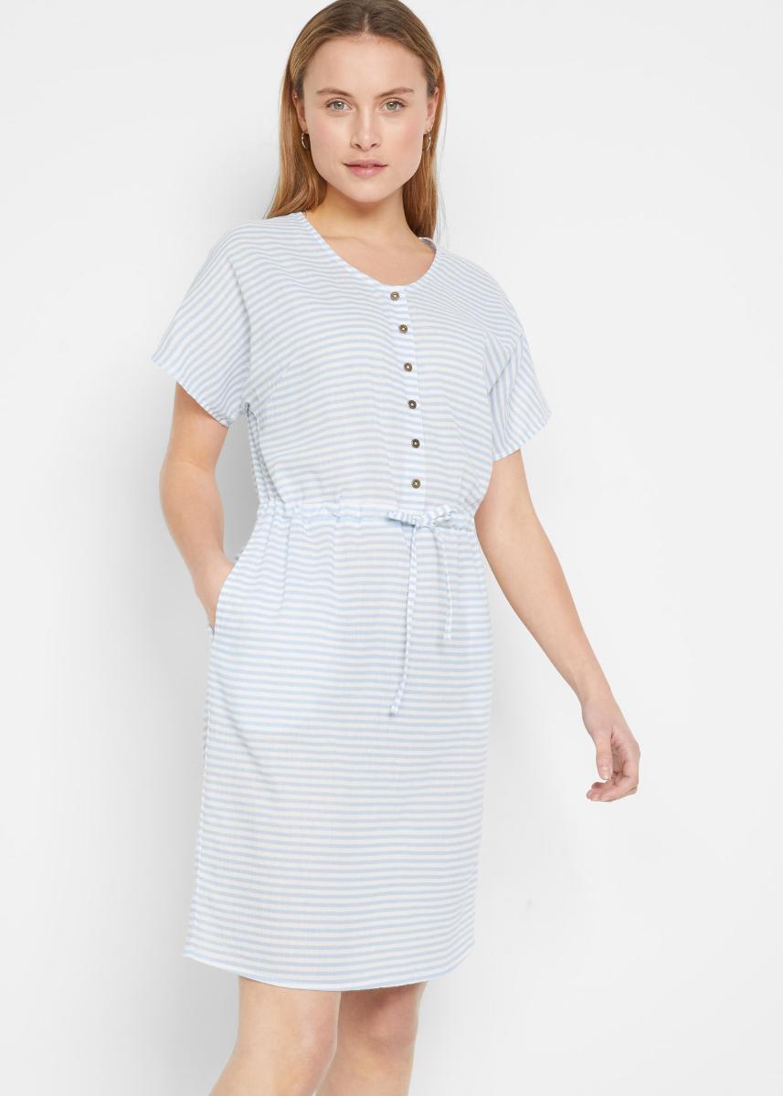 Stripy Button Dress by bonprix