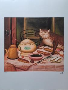 Fernando Botero - Zátiší s kočičkou - signováno, číslováno