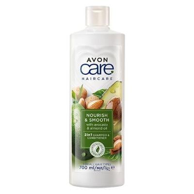 Avon,Šampon a kondicionér 2v1 s avokádovým a mandlovým olejem 700 ml