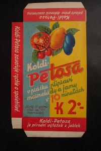 Velká reklamní papírová krabice Koldi Petosa, zavařeniny 1.pol.20.st.