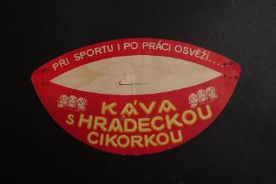 Papírová reklama Káva, Hradecká cikorka 1.pol.20.stol. kšilt