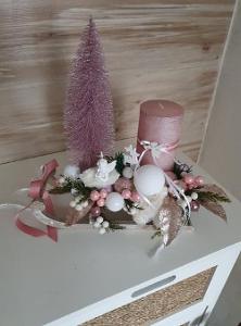 Vánoční sáňky  s andílkem - dekorace 