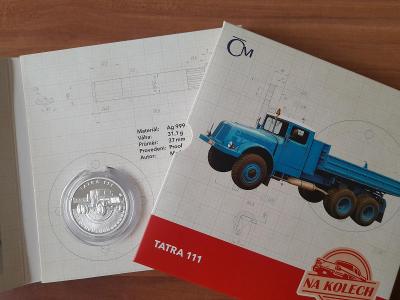 Strieborná minca Tatra 111 - edícia "Na kolesách"