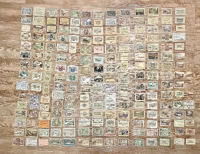 sada různých 215 kusů papírových nouzových platidel Rakousko 1920 