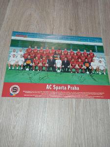Plakát fotbalového klubu AC Sparta Praha 2002/2003 s podpisy
