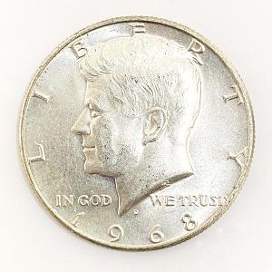 Stříbrný Half Dollar „Kennedy", 1968 USA