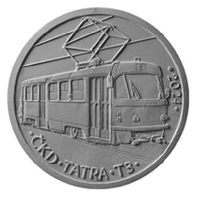 Stříbrná mince 500 Kč - Tramvaj ČKD Tatra T3 - BK (běžná kvalita) 2024