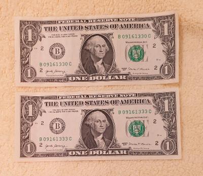 1 americký dolár, séria 2017, 2 ks.