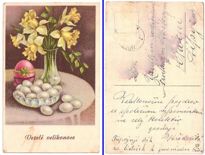Velikonoce - MF - váza, narcisy a vejce