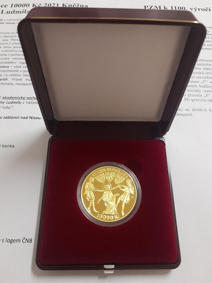 Pamätná zlatá minca ČNB Kněžna Ludmila 2021 PROOF - Numizmatika