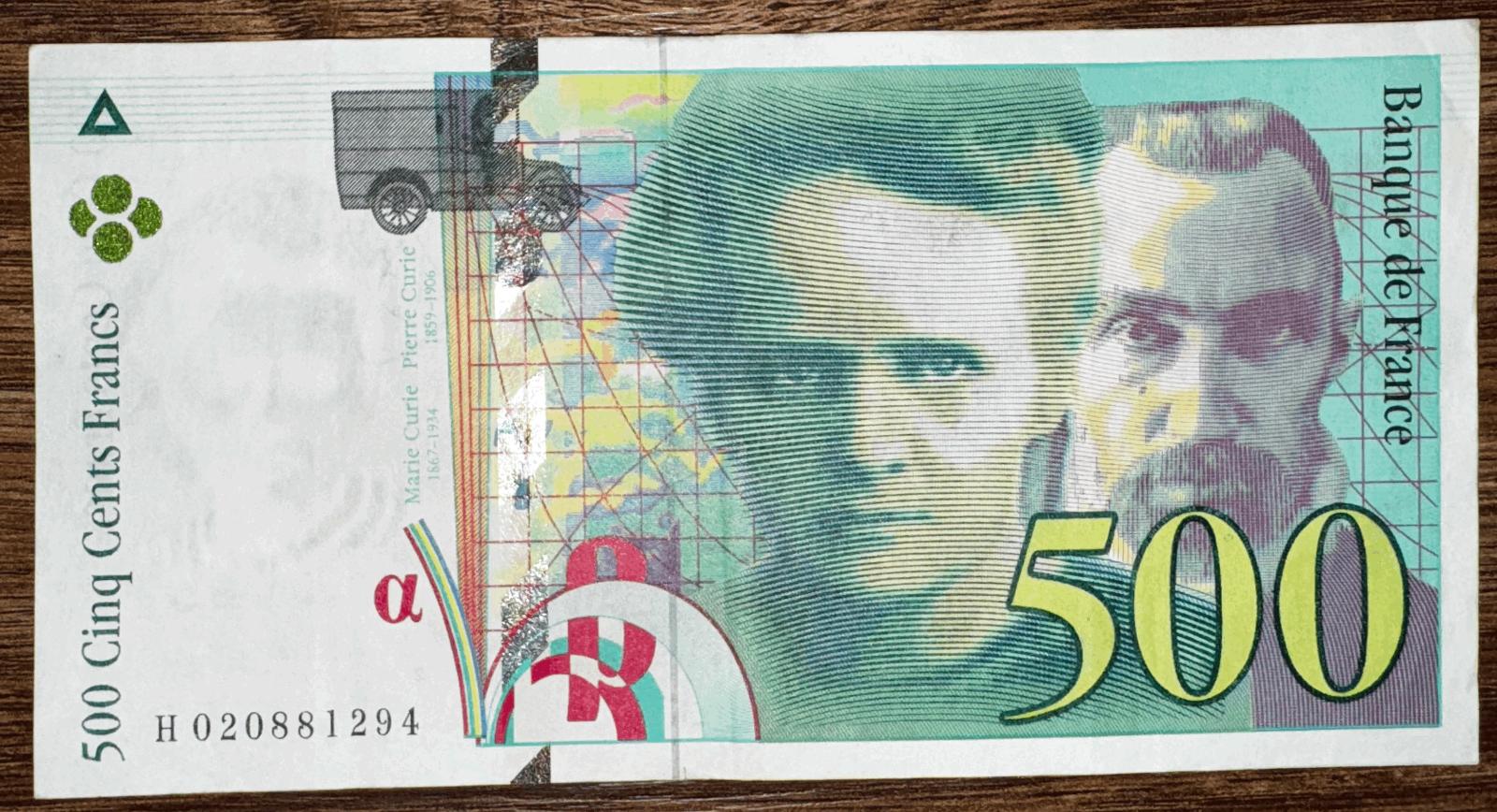 Francuzsko, 500 Francs 1994, XF - Bankovky