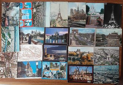Sbírka pohlednic- Pariž- 70 kus.