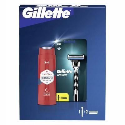Gillette Mach3 holicí strojek 1 ks + náhradní hlavice 1 ks + sprchový 