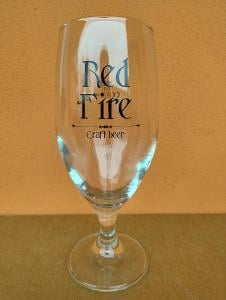 Pardubice - sklenice Red Fire 0,3 litru - skladový kus- export Francie