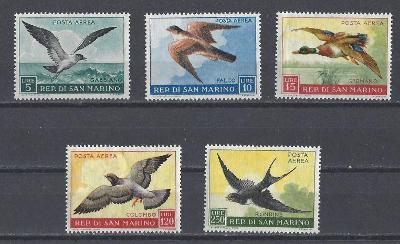 San Maríno 1959 ** ptáky komplet mi. 606-610
