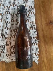 Pivní láhev JOHANN WOPELKA´s BRAUEREI JAMNITZ - Jemnice, 0,5l hnědá