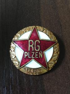 Odznak (medaila) Revolučné gardy Plzeň 1945, národný odboj, TOP STAV!!