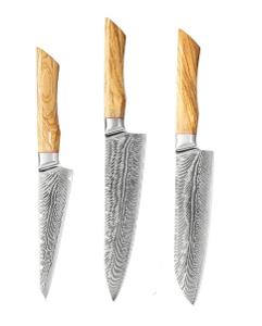 Súprava damaškových nožov Olive wood 3 ks