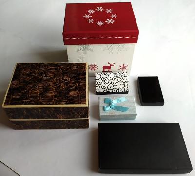 Pěkné krabičky na šperky a dárky - soubor 6 kusů