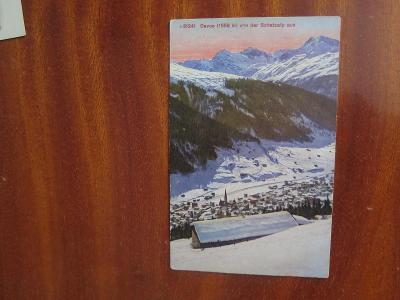 Davos - Horské střediskoˇve Švýcarsku , STARÁ čistá pohlednice MF