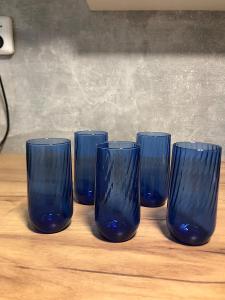 Modré skleničky 5 ks
