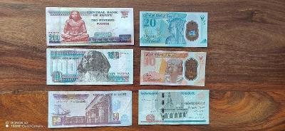 Konvult Egypt, bankovky, 200, 100, 50, 20, 10, 5 pounds