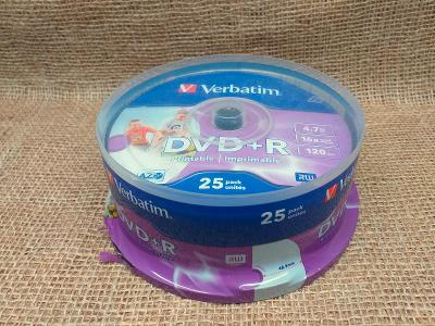 25Ks DVD+R Verbatim 4,7GB 16x, 25ks NOVÉ !