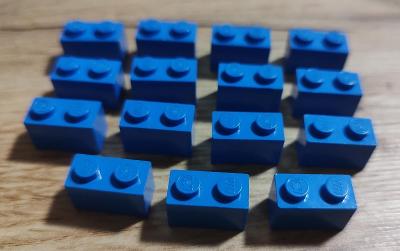 LEGO dílky 1x2 - modré