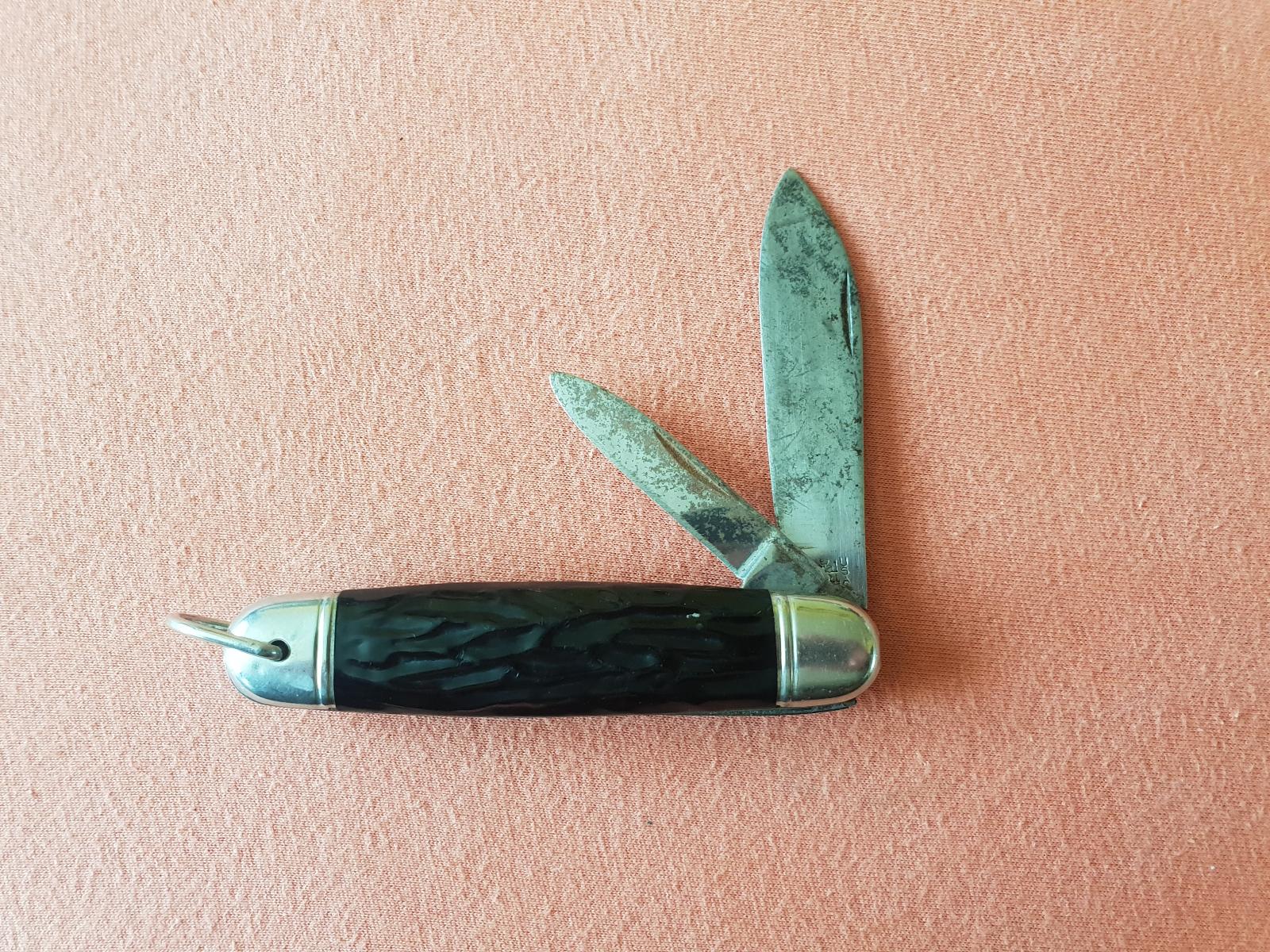 Starý americký kempingový nôž IMPERIAL PROV. R.I. USA, dve čepele - Vojenské zberateľské predmety