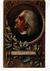 Ferenc Liszt, portrét, koláž, V. Franke
