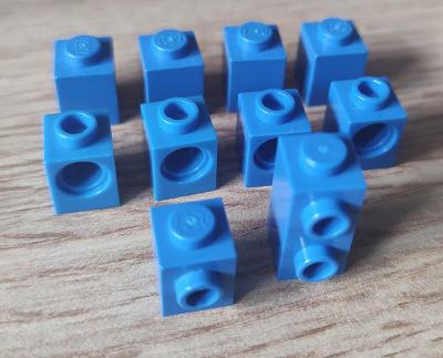 LEGO dílky, dílky s kulatým otvorem 1x1 - modré