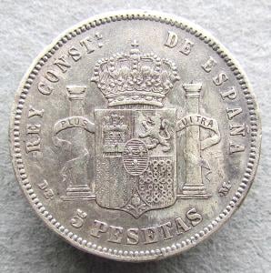 Španělsko 5 pesetas 1878