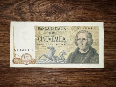 ITÁLIE, 5000 Lire 1971, EF - TOP bankovka !!!