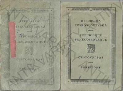 2 Cestovní pasy na jméno Karel Potěšil 1923-1931