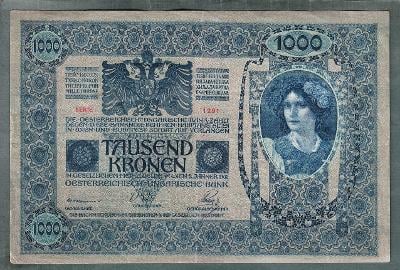 1000 korun 1902 serie 1291 BEZ PŘETISKU stav 1
