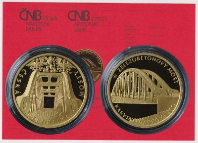 Zlatá minca Kč 2014 Železobetónový most v Karvinej Proof