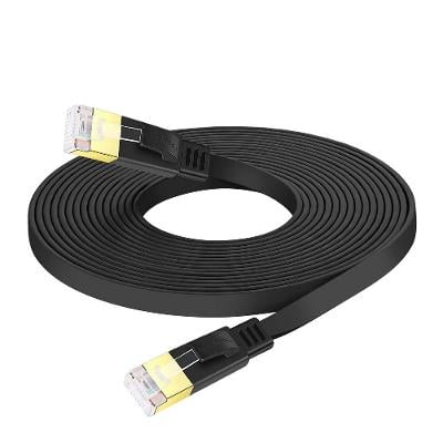 Plochý sieťový kábel Cat.7A /čierna /RJ45 /600 MH z /1m / od 1Kč |001|