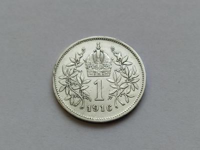 mince Rakousko uhersko 1 koruna 1916 stříbro, krásný sbírkový stav !!!