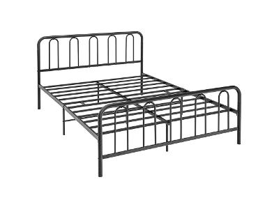 Rám postele HU10253DK, dvoulůžkový, kovový, s lamelovým roštem - A