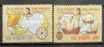 San Marino 1991 Mi.1472-73 500.let od objevení Ameriky**