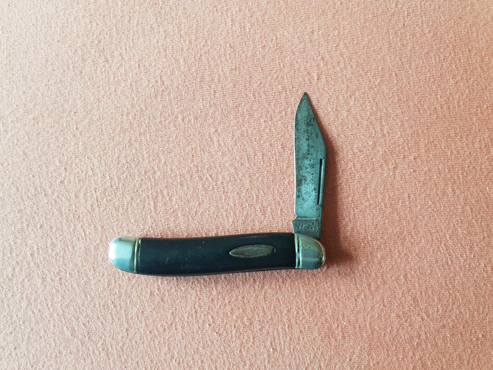 Starý írsky nôž IMPERIAL IRELAND, jedna čepeľ, nebrúsený, cca 1950 - Vojenské zberateľské predmety