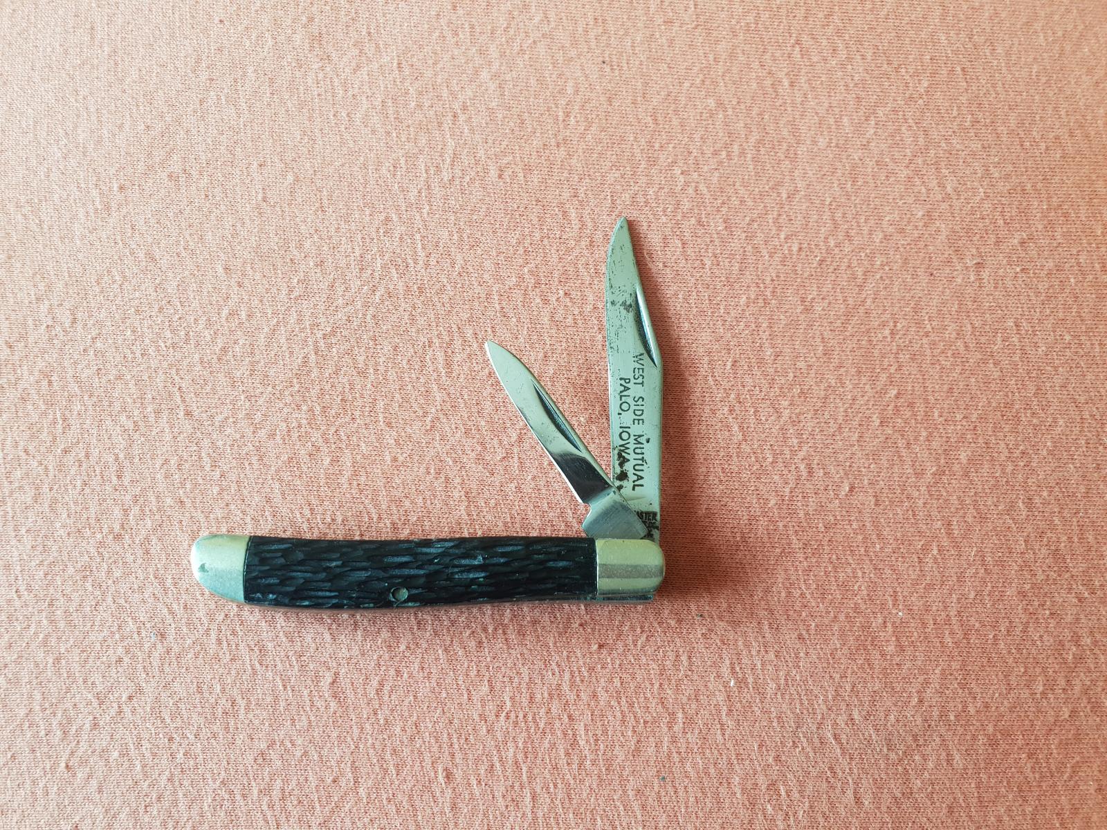Starý nôž KUTMASTER UTICA CUT. CO. UTICA N.Y. IOWA, nebrúsený, 1950 - Vojenské zberateľské predmety
