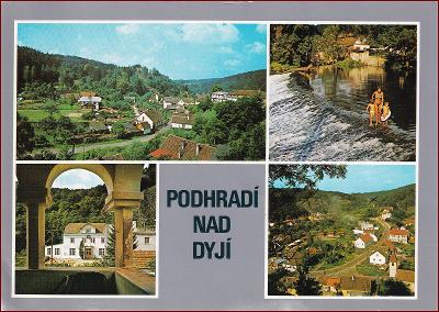 Podhradí nad Dyjí * hrad, řeka, části obce, okénková * Znojmo * B1053