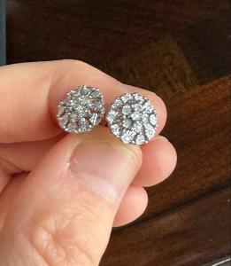 Decentní náušnice stříbro s diamanty stříbro 925/1000